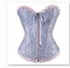 Sapubonva corsets and bustiers tops sexy women green white black white brocade corset zip vintage style corselet overbust ladies