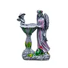 Solar Powered Garden Statue with RGB Light Hand Paint Lawn Ornament Waterproof Solar Fairy Decoration Statue for Patio Lawn Yard Outdoor Decor