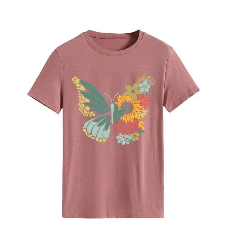 Butterfly T-Shirt Tee -06597-Annaletters