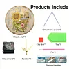 2D DIY Acrylic Sunflower Diamond Painting Wall Clock Pendant w/ Clock Function