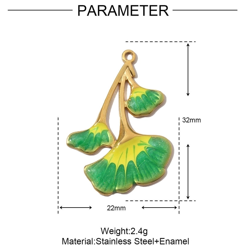 3 PCS/Package 8 * 20mm 304 Stainless Steel Leaf Flower Pendant Jewelry Accessories