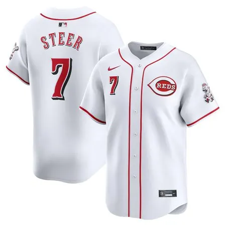 Men's Cincinnati Reds #7 Spencer Steer  White Home Limited Player Jersey