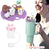 Cat Lid Accessories Charms with Straw Cover for Stanley 40oz Tumbler with Handle