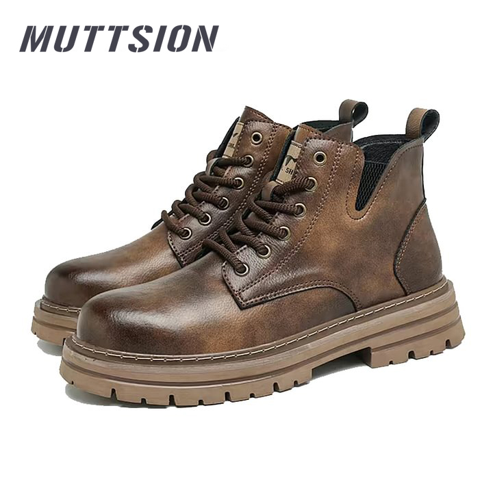 MUTTSION Warm Fashion High Top Thick Sole British Style Motorcycle Martin Boots MUTTSION.COM MUTTSION