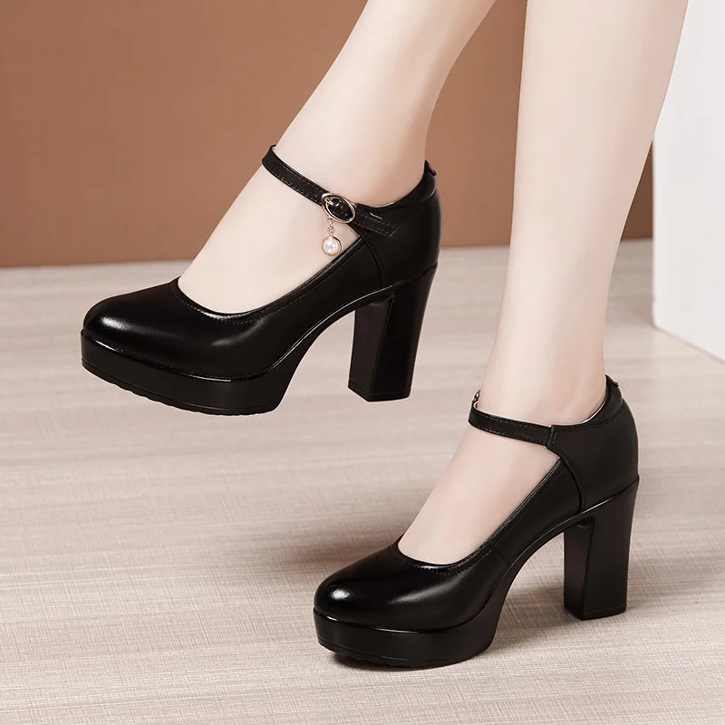 Yyvonne Ultra-High Heels Catwalk High Heels Women's Thick Heels Thick-Soled Waterproof Platform Round Head Large Size Cheongsam Show Shoes