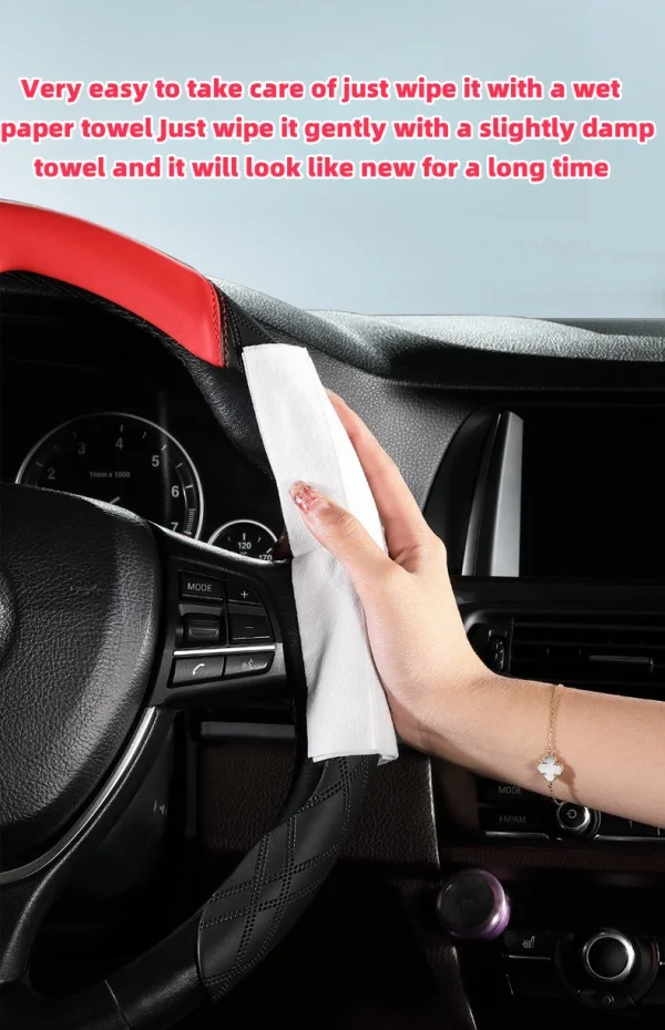 Ultra-thin 5D Suede Car Steering Wheel Cover