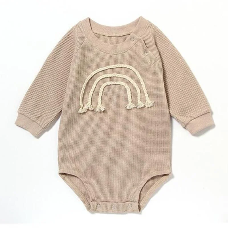 Spring Autumn Newborn Baby Girl Rompers Baby Girl Long Sleeve Pure Color Rompers Baby Boy Girl Rompers Clothes