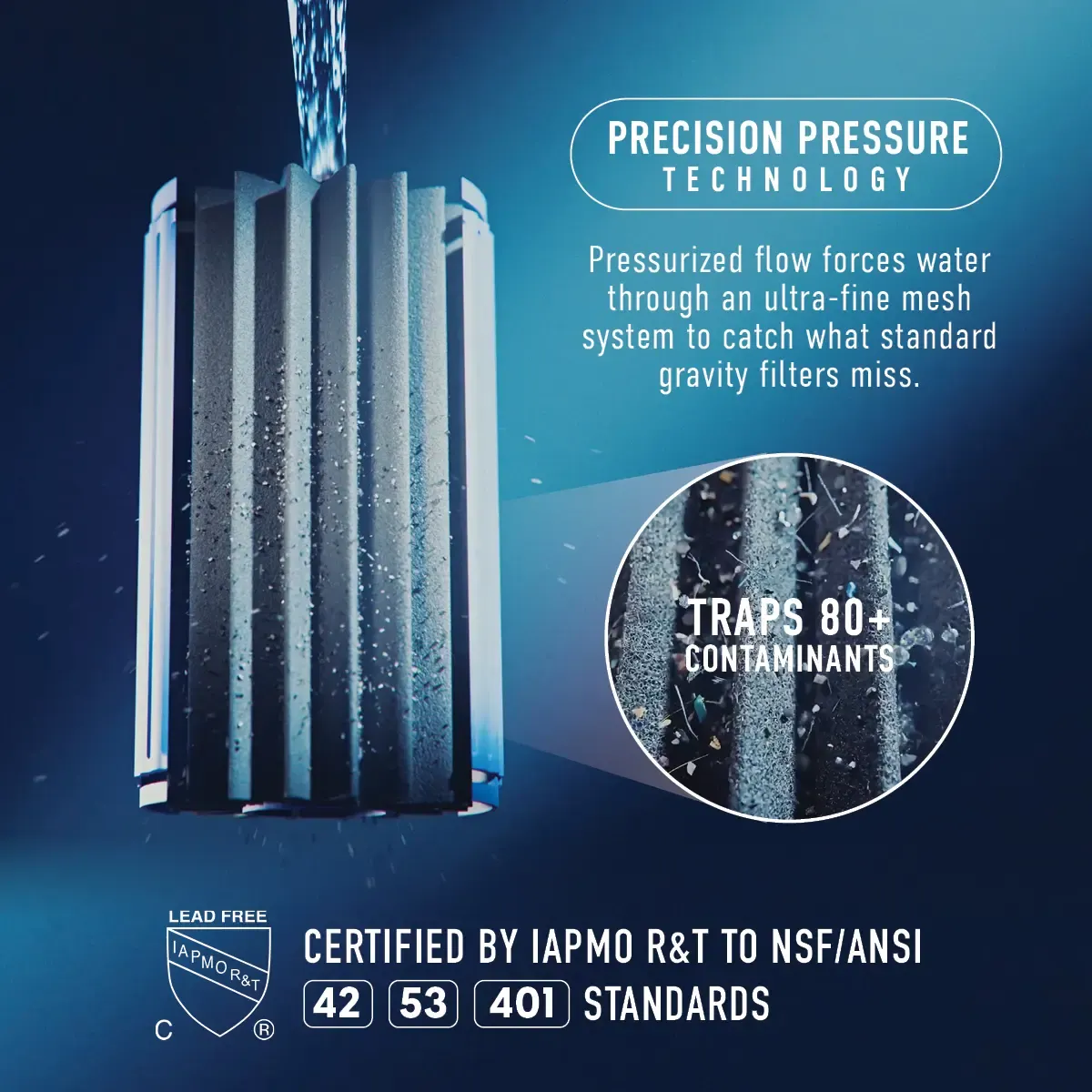 Ninja HydraSense Precision Pressure filtration technology and NSF ANSI certifications