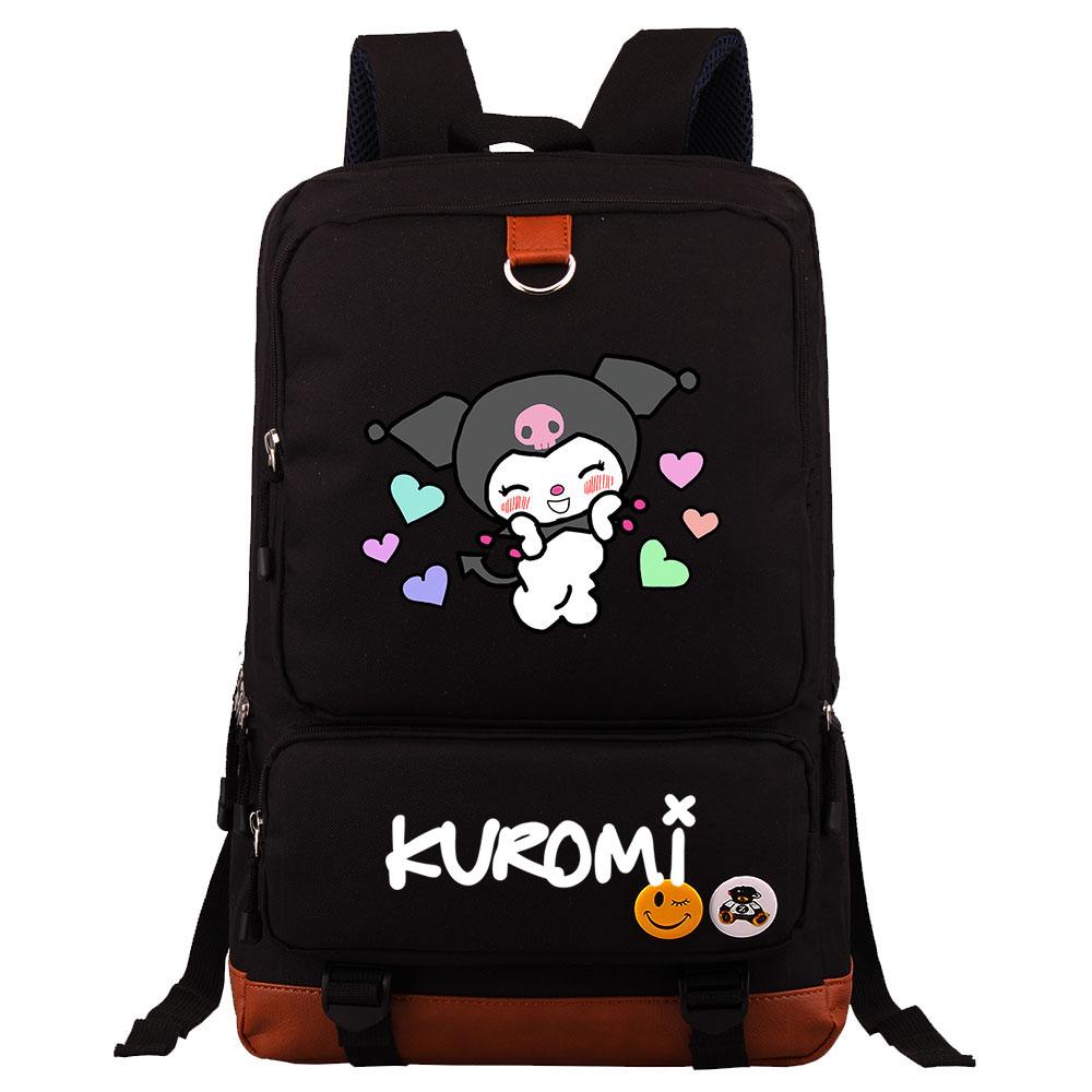 Mayoulove Kuromi Backpack Large Capacity Cute Design for School and Outdoor Activities-Mayoulove