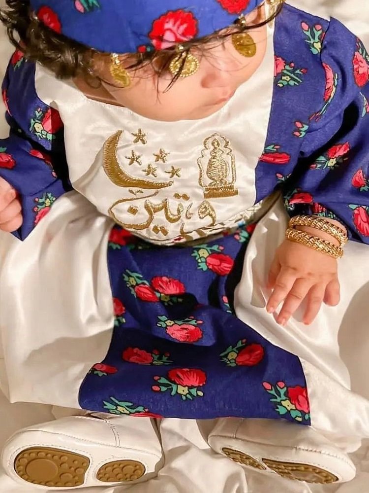 Moon and Floral Print Children's Dress