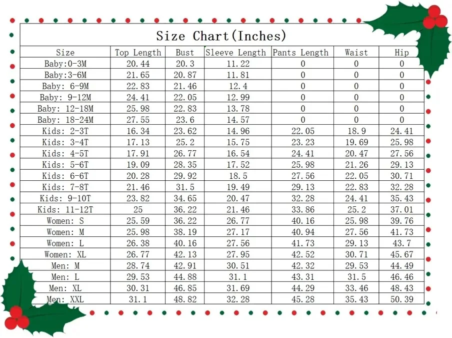 Family Christmas Elf Print Pajamas Sets