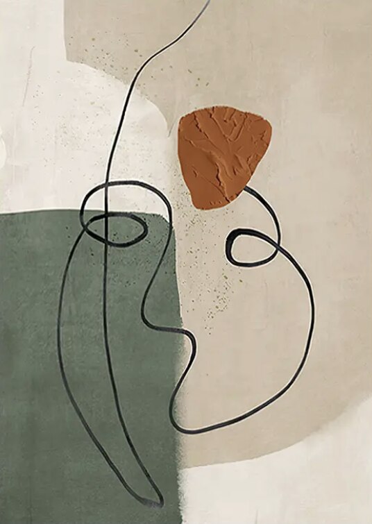 Abstract Geometry Line Art Wall Poster Oil Painting Printmaking Modern Living Room Interior Decoration Nordic Modern