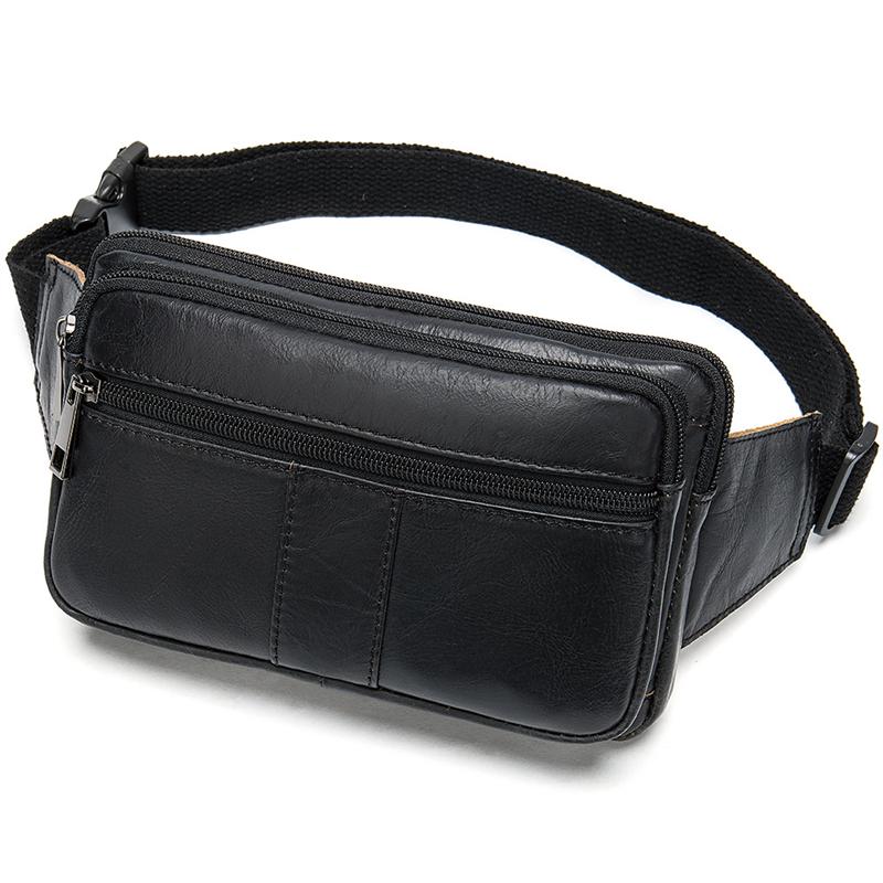 Casual Fashion Leather Belt Bag Retro Leather Outdoor Chest Bag Crossbody Bag