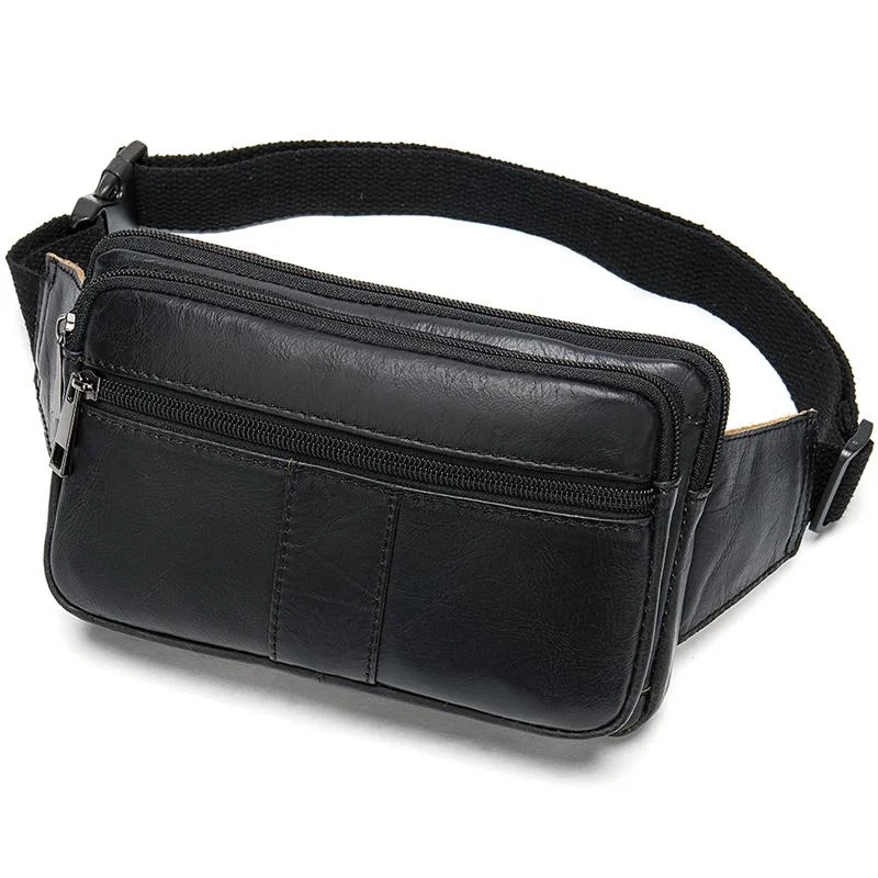 Casual Fashion Leather Belt Bag Retro Leather Outdoor Chest Bag Crossbody Bag