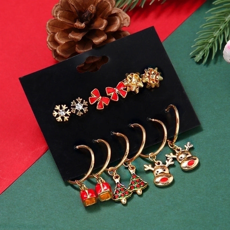Christmas Animal Christmas Tree Alloy Plating Women’s Earrings 1 Set