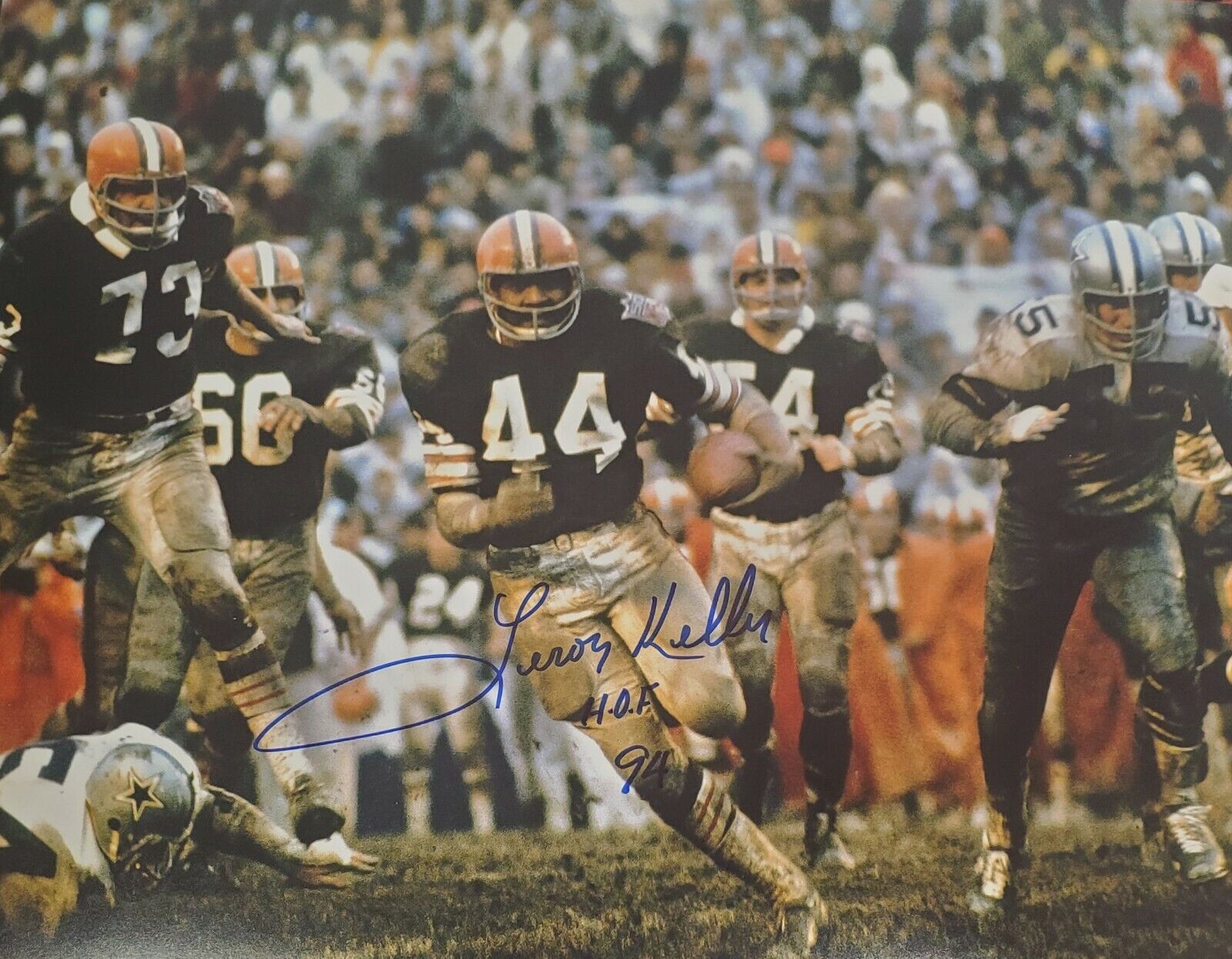 Autographed Leroy Kelly Cleveland Browns 11x14 Photo Poster painting with COA