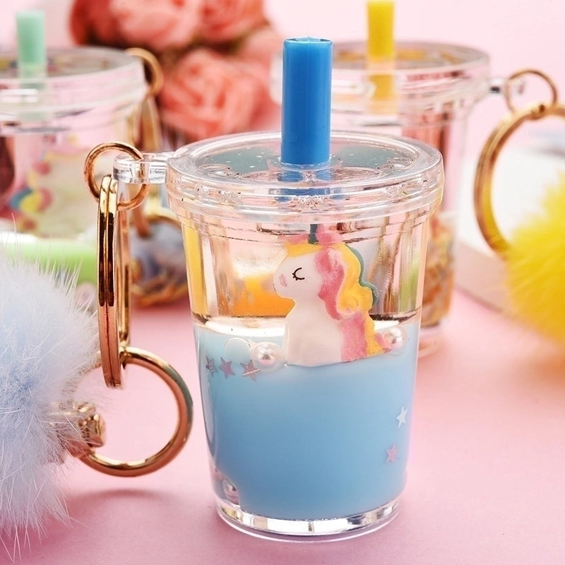 Cartoon Milk Tea Bottle Acrylic Keychain