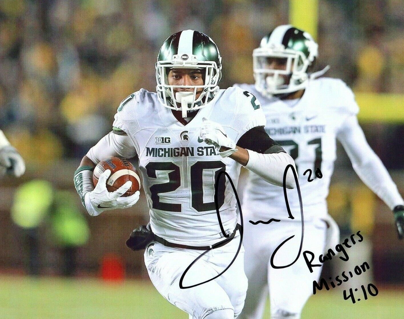 Jalen Watts Jackson Michigan State Football Signed auto 8X10 Photo Poster painting Trouble Snap+