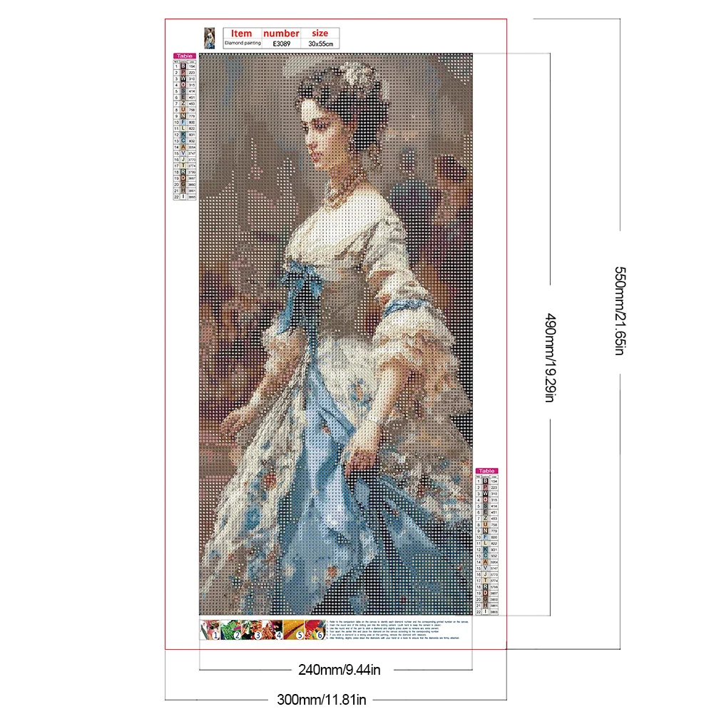 Diamond Painting - Full Round Drill - Elegant Lady(Canvas|30*55cm)