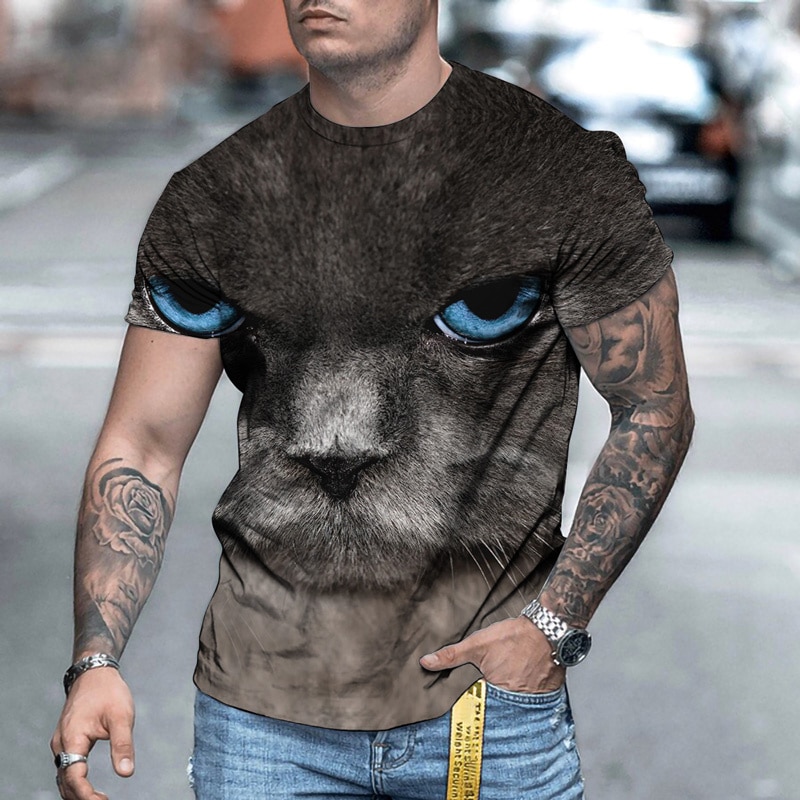 

Cat - 3D Printed Men T Shirt, Xxxl, 501 Original