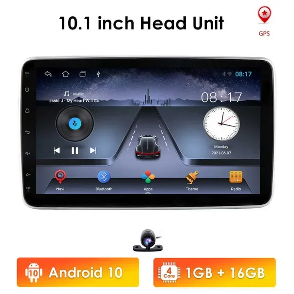 Universal 1/2 Din Car Audio Multimedia Player 10.1inch Touch Screen Autoradio Stereo Video GPS WiFi Radio Android Mic