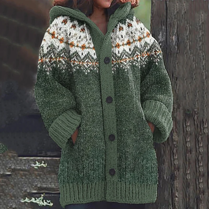 Fairman Island Snowflake Contrast Sweater Cardigan