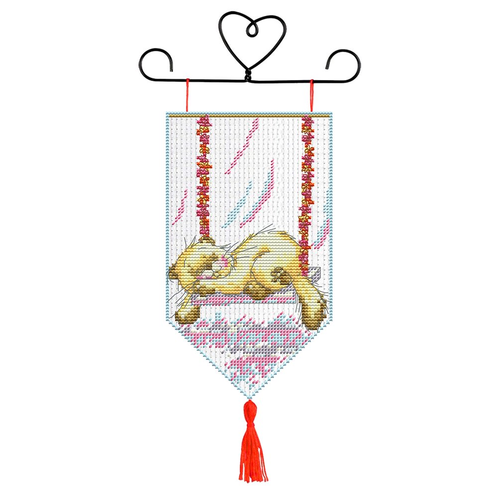 Cat - Door Hang - 14CT Stamped Cross Stitch(23*33cm)