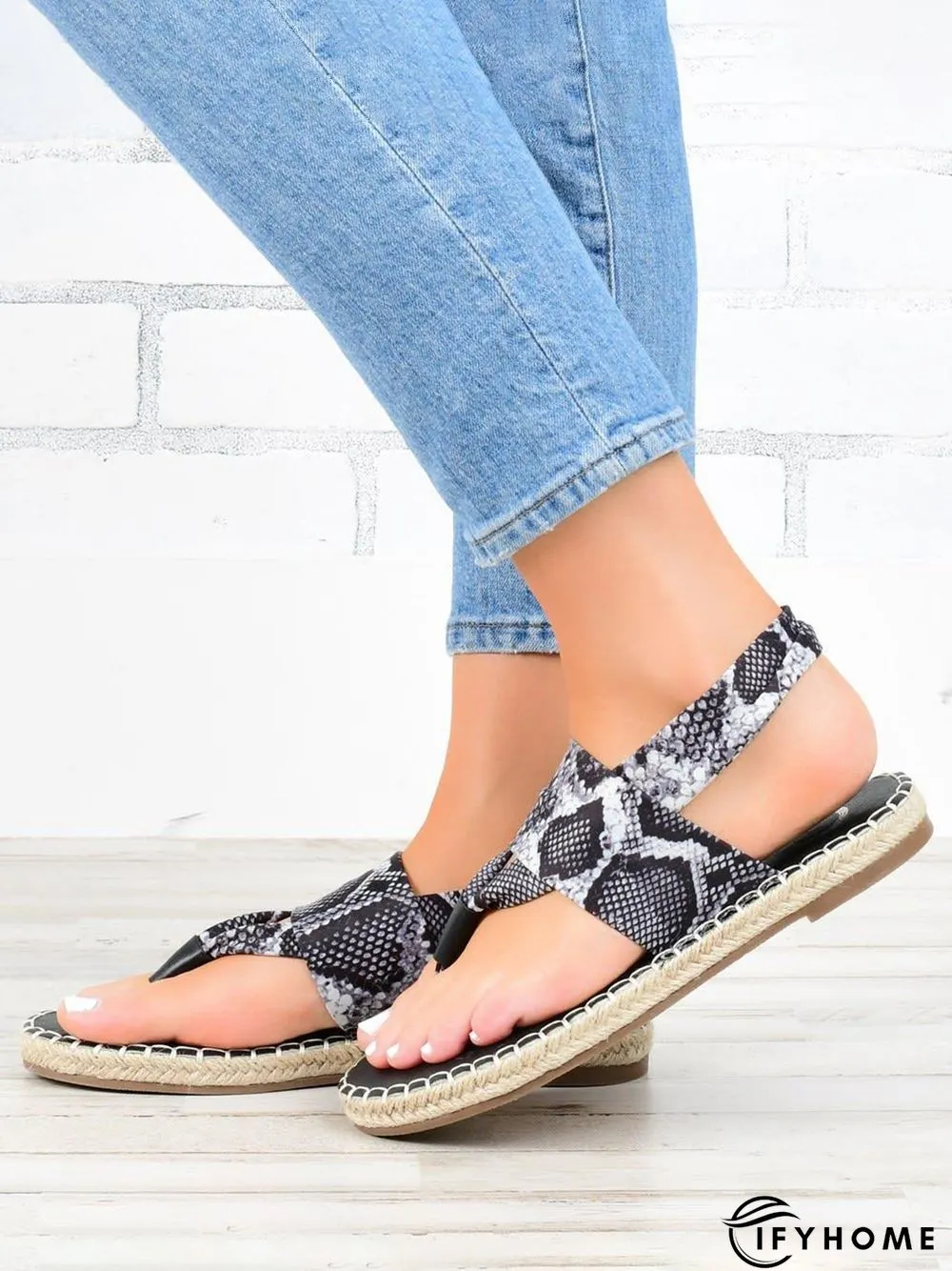 Snake Print Flip Flop Sandals | IFYHOME