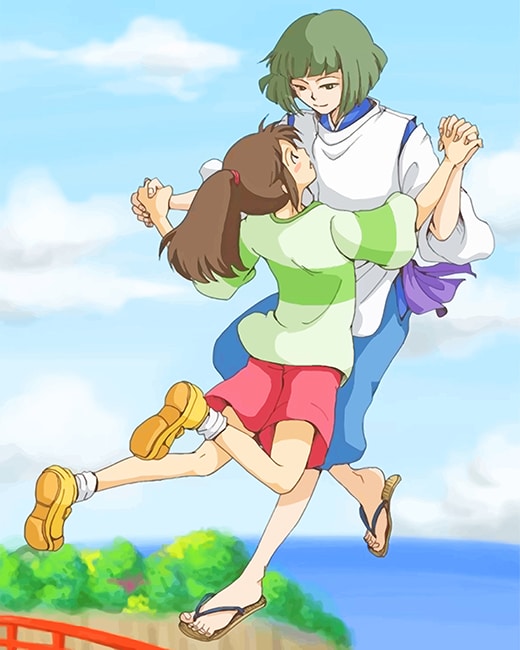

Haku And Chihiro Dancing – Paint By Numbers - 40*50CM, 501 Original