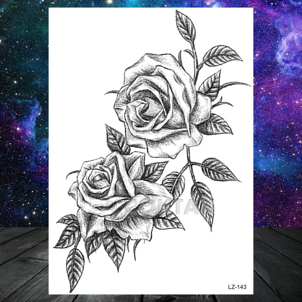 COKTAK Sexy Watercolor Lavender SweetPeas Flower Blossom Temporary Tattoos Sticker Fake Tattoo For Women Girl Art Daisy Tatoos