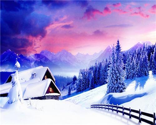 

Winter Snowfall Mountain – Paint By Numbers - 40*50CM, 501 Original