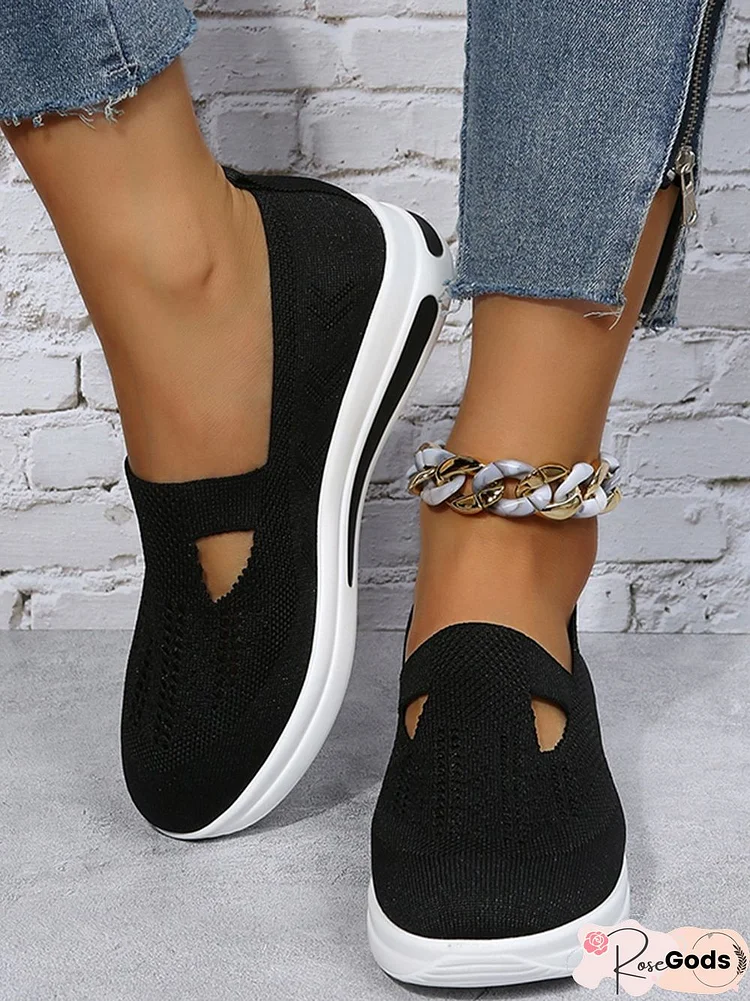 Breathable Hollow Mesh Platform Sneakers Over foot Slip-Ons