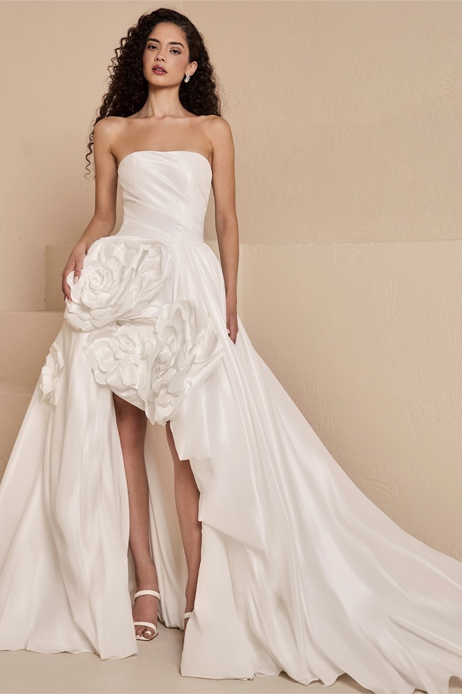 Ovlias Exquisite Strapless Flower Split Couture Formal Wedding Dress LY0517