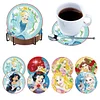 8pcs Cartoon DIY Diamond Painting Holz Untersetzer Kits mit Halter (Prinzessin)