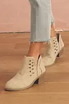 Women's Elegant Cut Out Suede Pointed Toe Heeled Ankle Boots