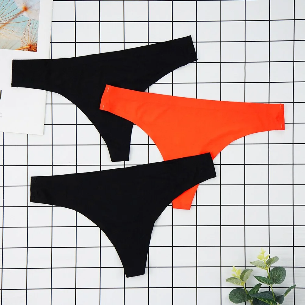 Billionm Sexy Seamless Thongs Ladies Ice Silk G-String Woman Sport Intimate Comfort Panties Female Underpants Plus Size S-4XL