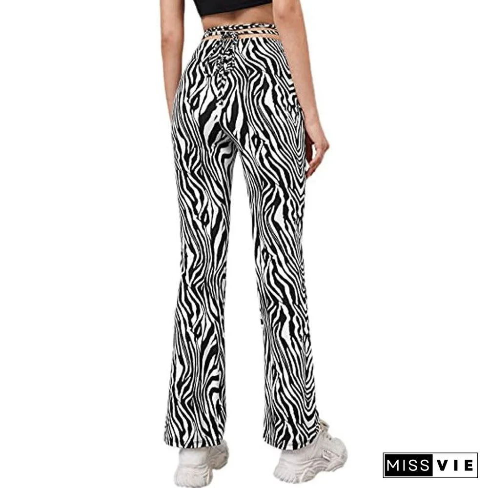 Sexy High Waist Printed Strappy Pants