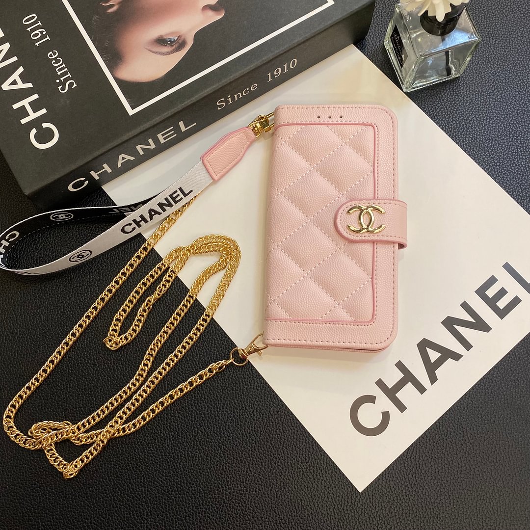 Chanel Genuine Leather Wallet Leather Crossbody Bag Apple iPhone Case