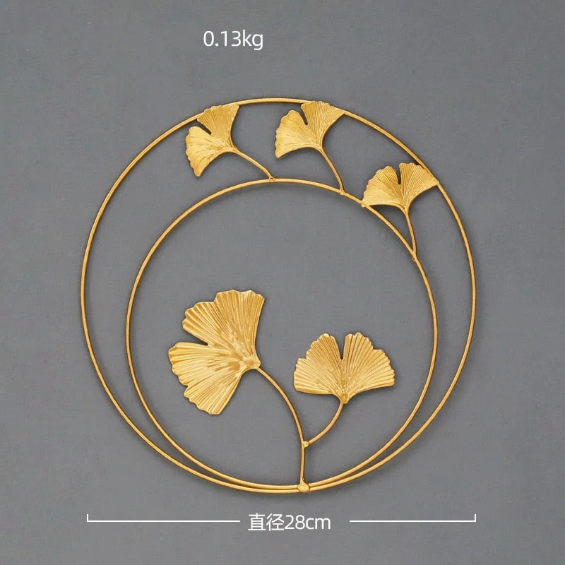 Nordic Style Leaf Shape Hanging Wall Creative Iron Ginkgo Leaf Decoration Living Room Sofa Background Wall Decor Accessories