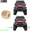 AMK TRX4M Upgrades +5mm Extended Alxe Driveshaft(+2mm Threads) with Brass Weight 6mm(+2mm) 1.0 Beadlock Wheels Hub Exterder Adaptor for 1/18 RC Crawler(Silver)