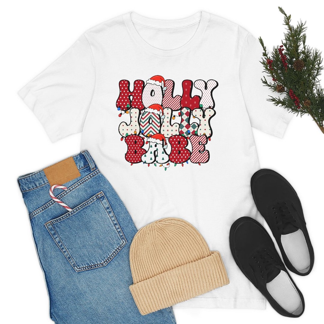 Holly Jolly Babe Prints Round Neck Hoodie