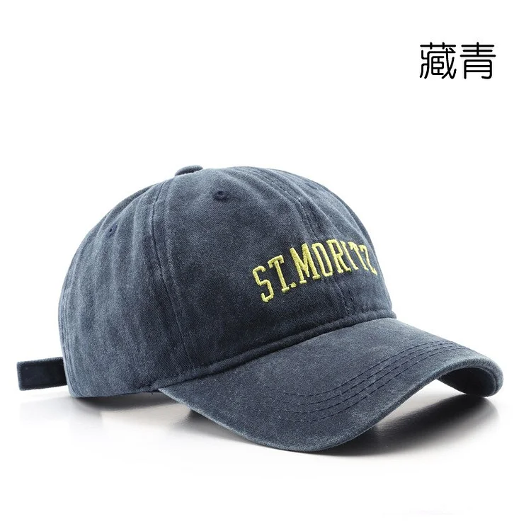 Washed Distressed Letters Embroidered Peaked Cap Cross-Border Sports Casual Cool Sun Protection Sunshade Baseball Cap