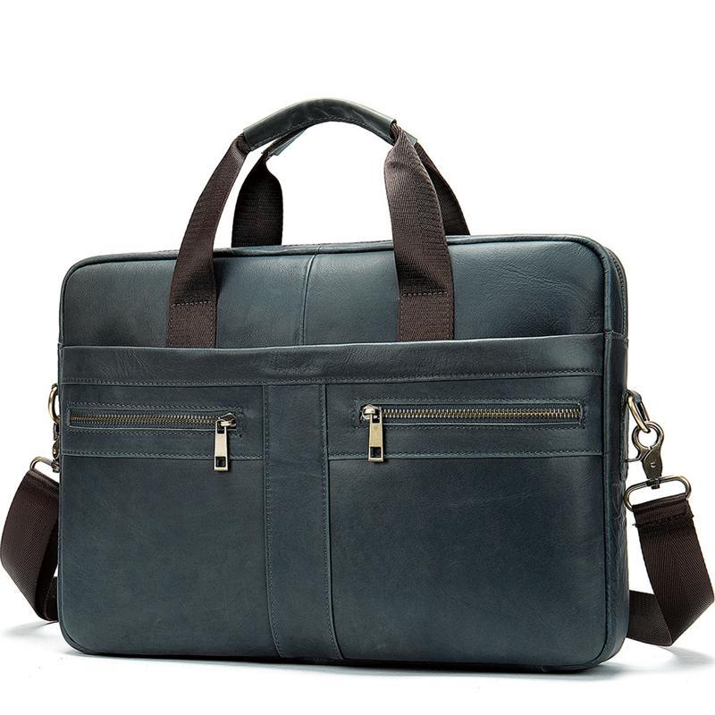 Vintage Style Grain Textured Interior Pocket Detachable Sling Strap Laptop Bag