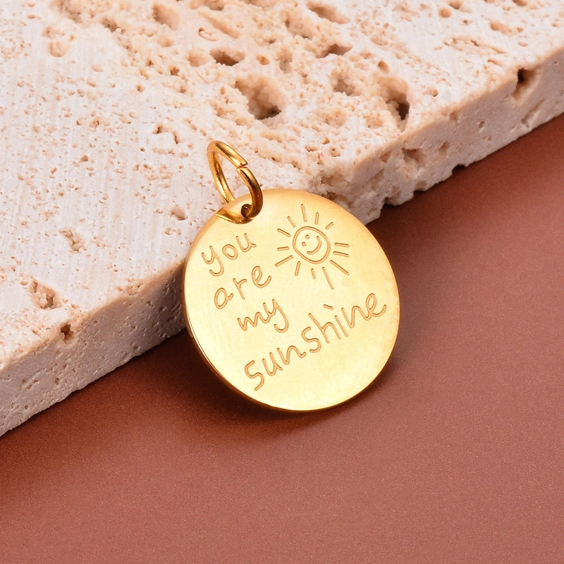 5 PCS/Package 16 * 16mm 304 Stainless Steel Letter Jewelry Accessories Pendant