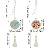 2Pcs Diamond Painting Wooden Double Sided Snowflake Wreath Hanging Tassel Pendant