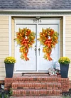 🔥HOT SALE 🍁French Berries orange brown swag wreath-mysite-Adracos
