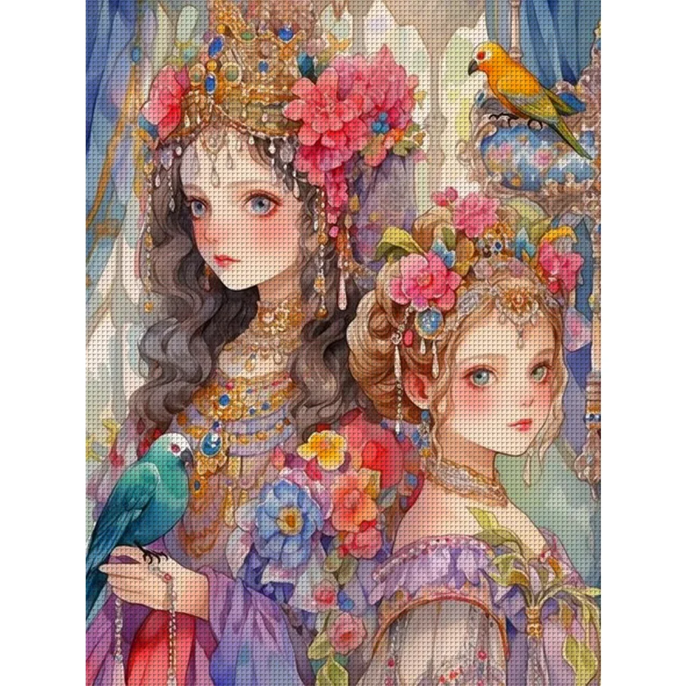 11CT Full Stamped Cross Stitch - Classical Girl(Canvas|40*53CM)