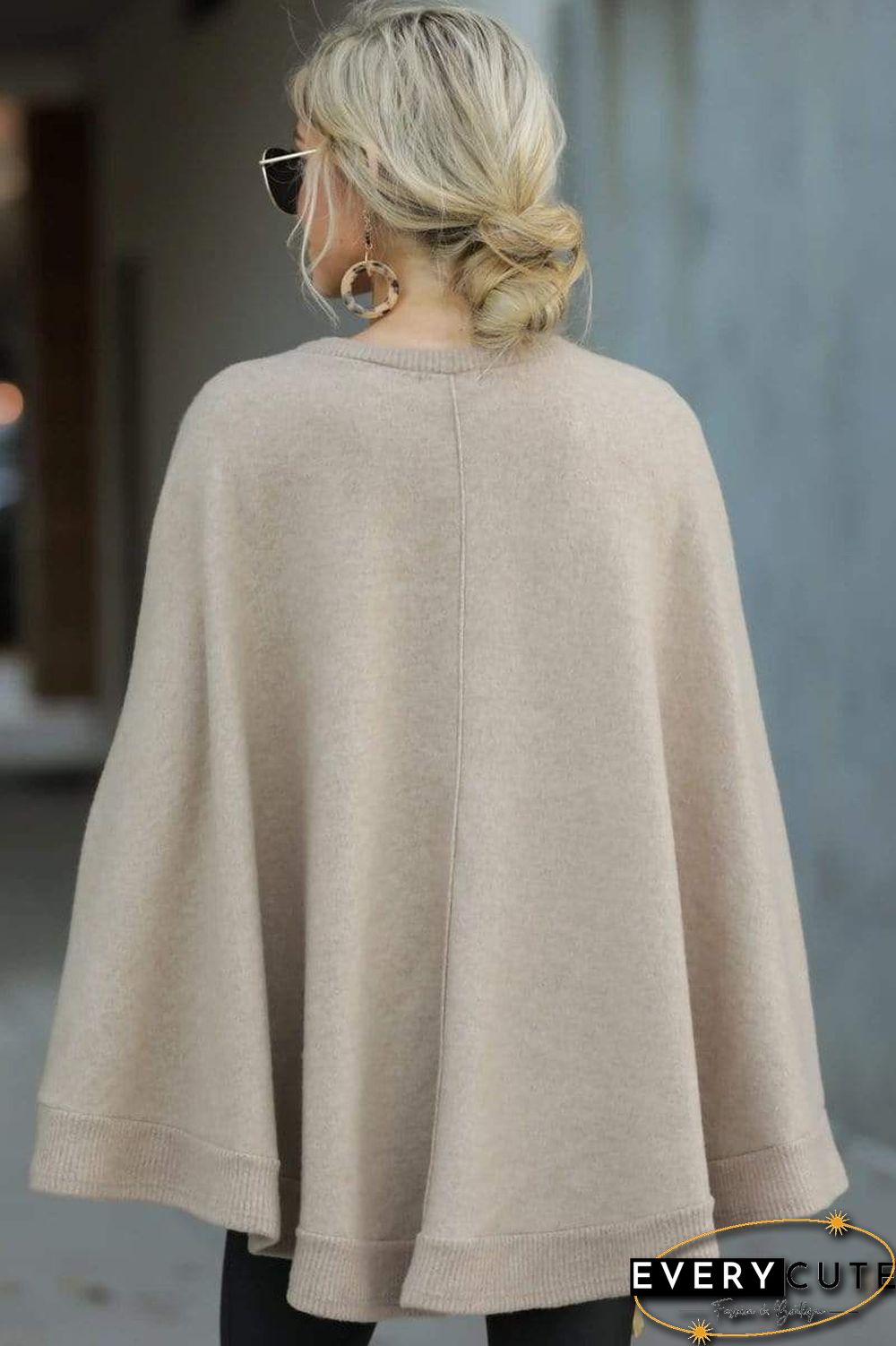 Casual Round Collar Cloak Top