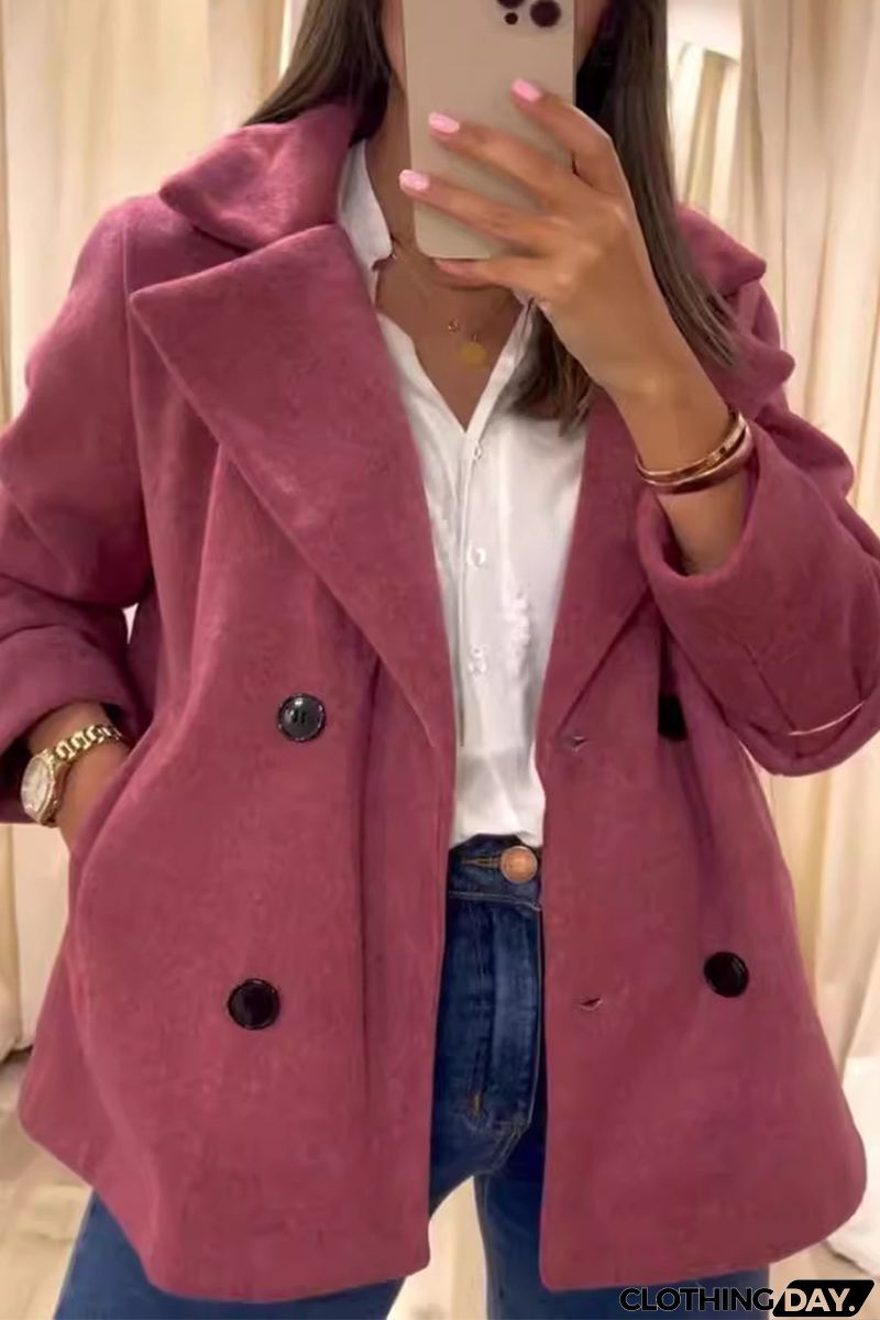 Casual Daily Buttons Turndown Collar Outerwear(6 Colors)