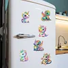 6Pcs Acrylic Dinosaur DIY Diamond Art Refrigerator Magnets Sticker for Beginners